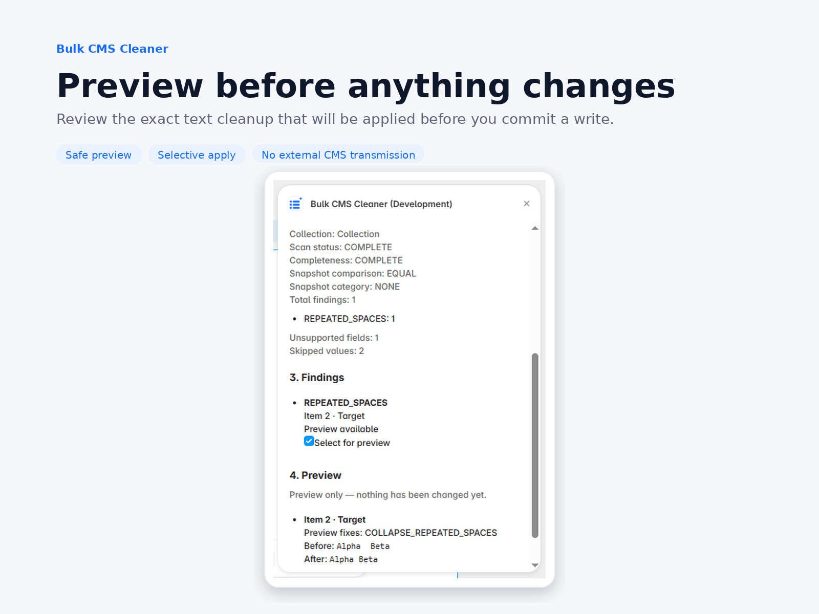 Bulk CMS Cleaner