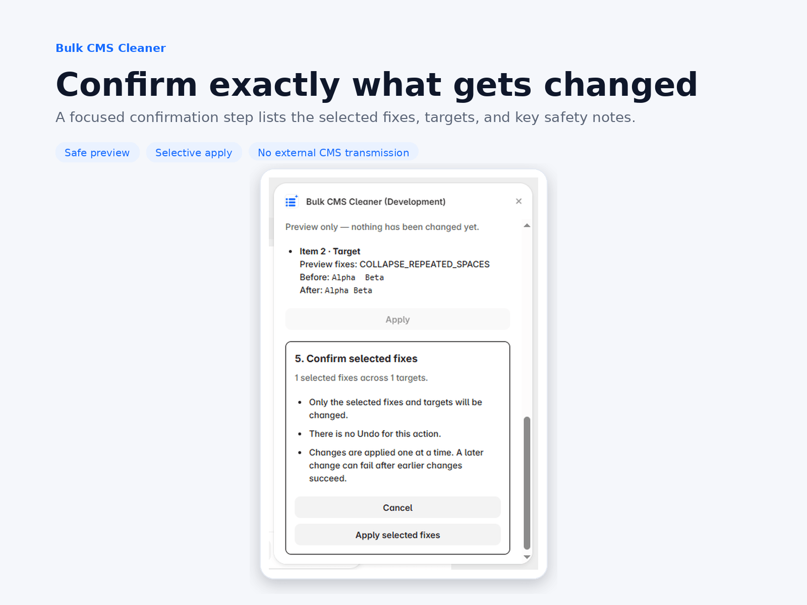 Bulk CMS Cleaner