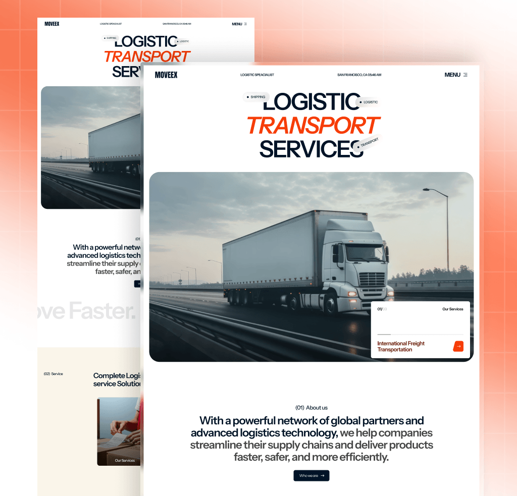 Moveex β Logistics & Transportation πA clean and modern Framer template for logistics, freight, shipping, and supply chain businesses.Simple. Professional. Easy to customize.Built in Framer. β‘#Framer #FramerTemplate #MadeInFramer #WebDesign
