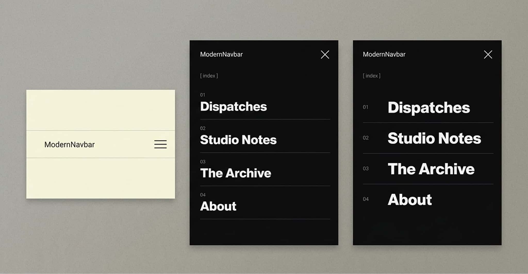 Modern Index Navbar