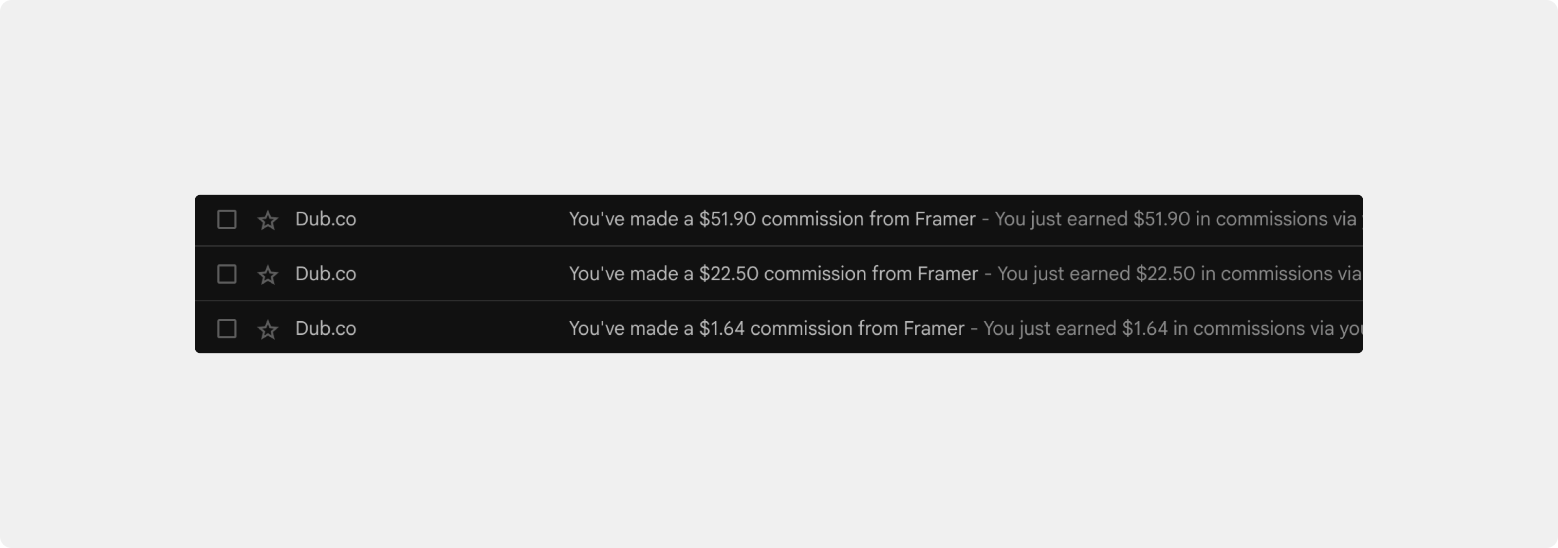 Happy weekend 🫰Three commission emails from Framer this morning. Small numbers, but they made my weekend better. Thank you, @Framer 🫶The interesting part: they came from a free template. Not a sale.Free templates are on my profile. Take the one that fits your business. 📈