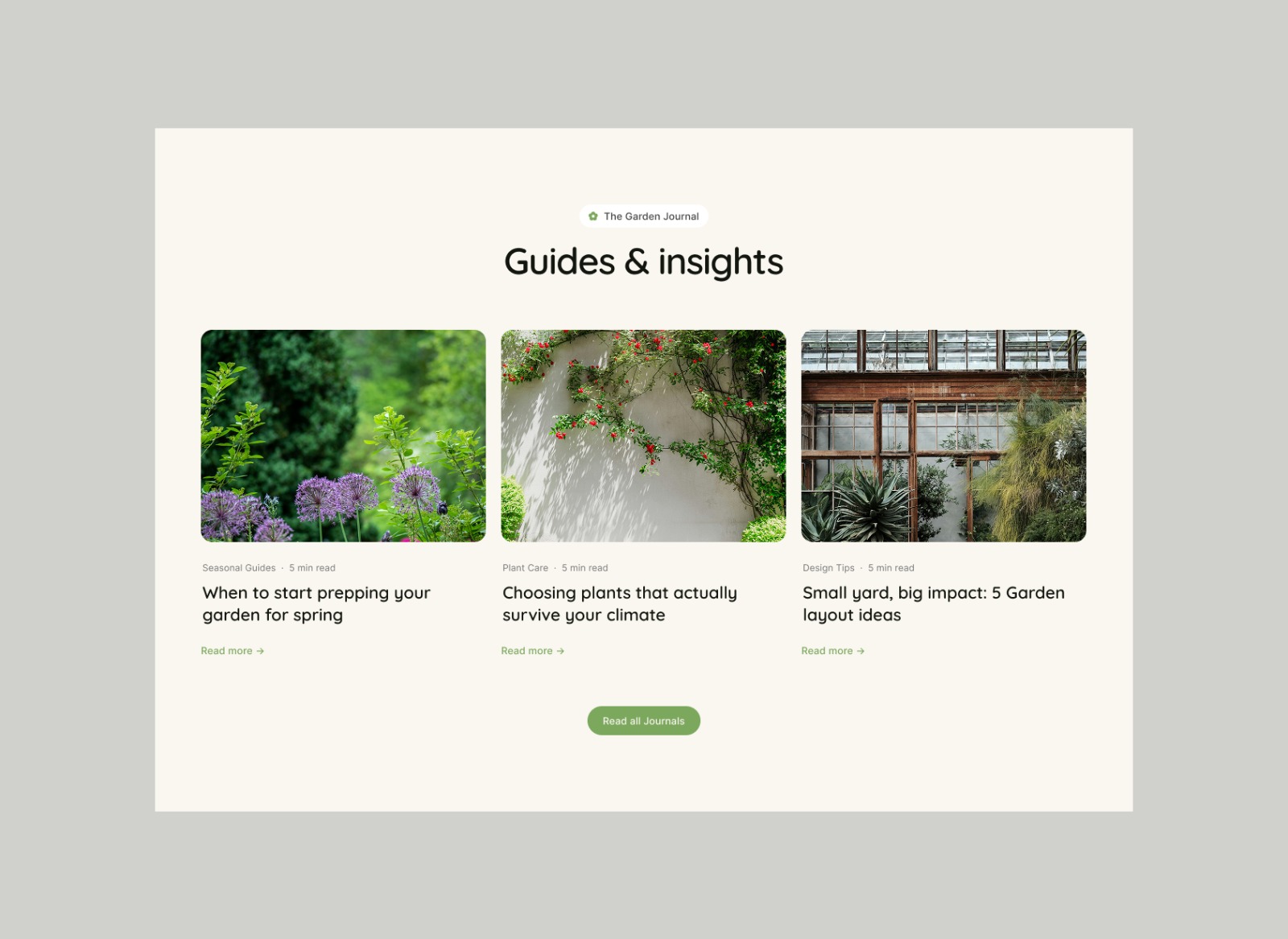 Blog section for the gardening template is done. Wanted it to give the site some long-term value beyond just services and projects. Open to feedback before I move on.