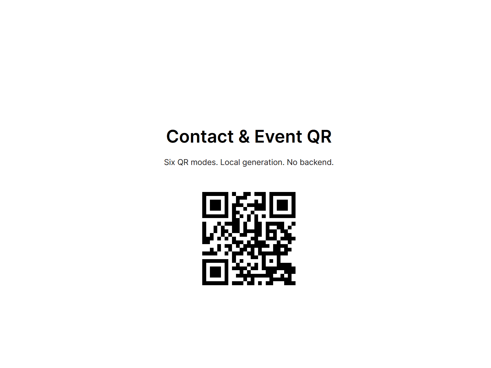 Contact & Event QR