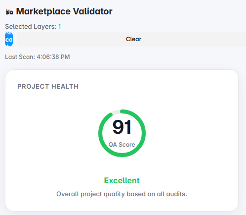 🚀 Sneak Peek: Framer Marketplace ValidatorI've been working on a new plugin designed to help Framer creators prepare their templates before submitting them to the Marketplace.Current features include:🛡 Marketplace Readiness Score📊 Project Statistics🔍 Smart QA Audits📋 Actionable Issue Reports🎯 Layer Selection for Quick FixesSharing a few screenshots of the current progress. I'd love to hear your feedback!What checks or features would make this plugin indispensable for your workflow?Launching soon. 🚀