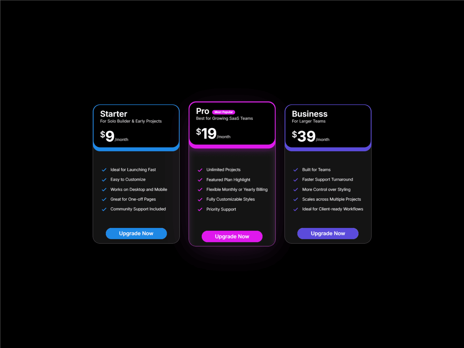 3-Tier Pricing Table