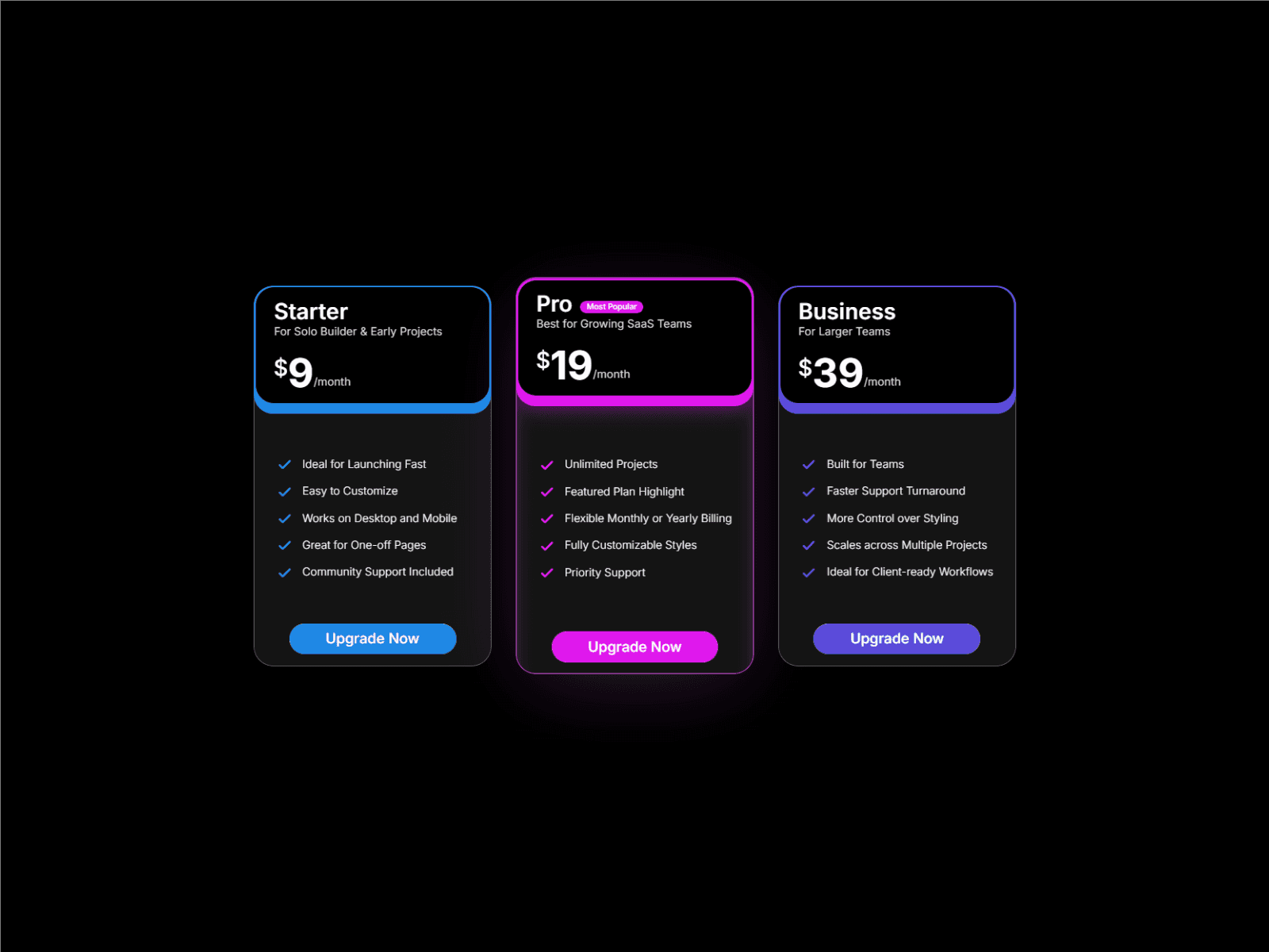 3-Tier Pricing Table