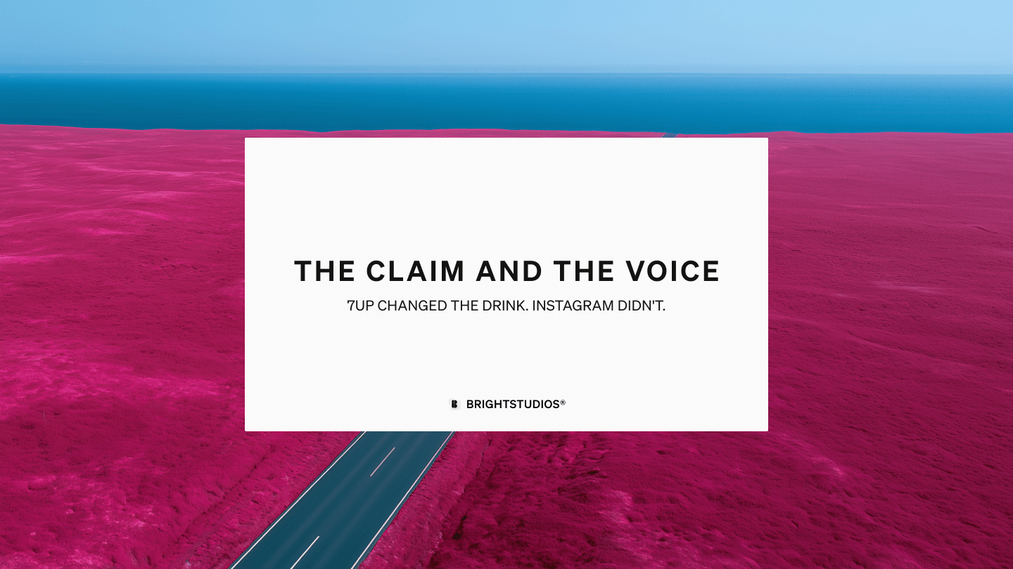 7up changed the drink, so the can had to look different.instagram changed nothing you tap, so the icon stayed.that's the entire rebrand vs refresh decision. did the claim change or did the voice drift.most expensive mistakes in branding are companies answering that wrong. new issue below. Read on LinkedinRead on XRead on Substack
