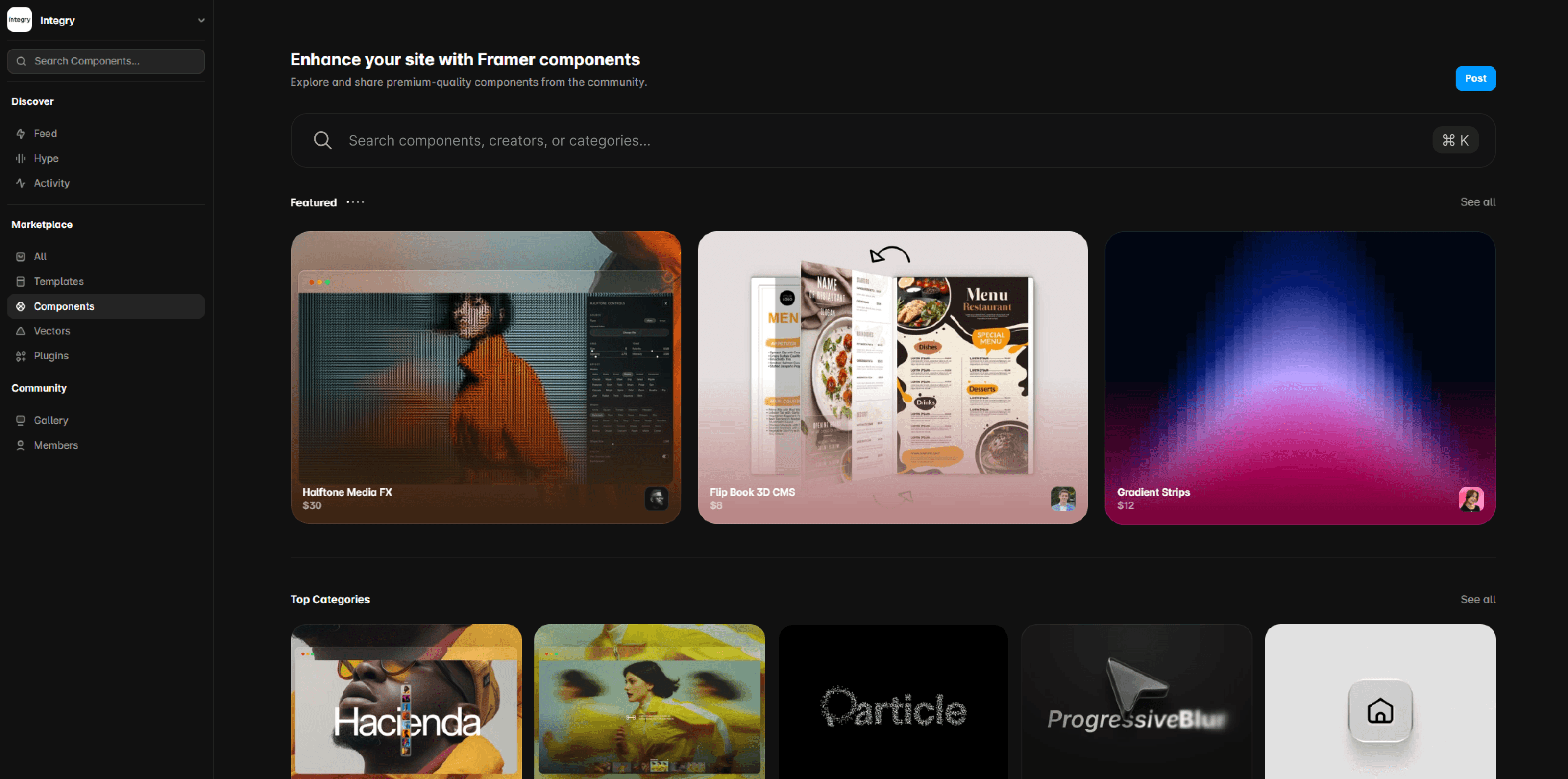 A few days ago, I was showing Framer to a client. He was trying to find templates and components for his project, and every time he needed something, he'd Google it — then click through to find what he was looking for. He wasn't using Framer's built-in search at all.That's when I realised he couldn't find search, and it had actually happened to me too when Framer 3.0 launched.I think making the search more visible and front-and-center would make a real difference — especially for non-technical users who are still getting familiar with the platform. A small UX change like this could go a long way in turning curious visitors into potential customers.Here's a mockup of the search added. Would love to know your thoughts on this!