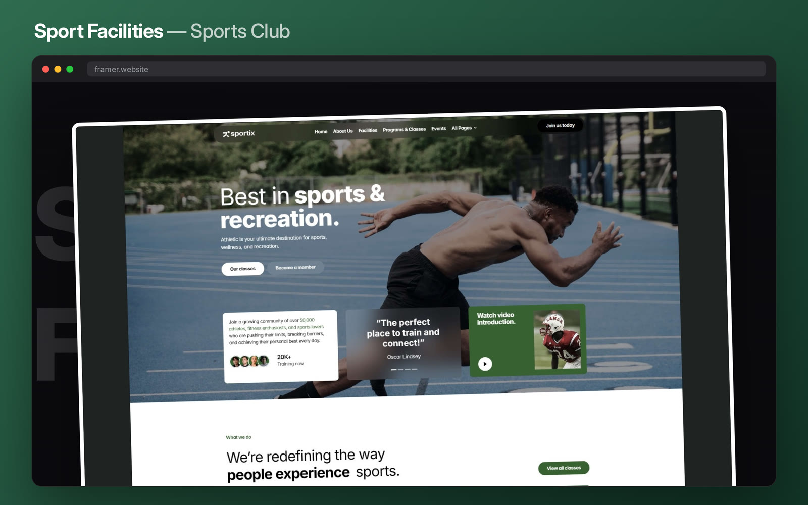 Half the sports centres I look at still take court bookings through a phone number and a hope.Sport Facilities builds it in — venue booking, class timetables, coaching and membership tiers in one flow, so a member can reserve a pitch at midnight and a parent can find the youth programme in one go.Live preview → https://sportix-template.framer.website/Start building with Sport Facilities →#framer #framertemplate #framerexpert #webdesign #nocode #sports #fitness #gym #booking