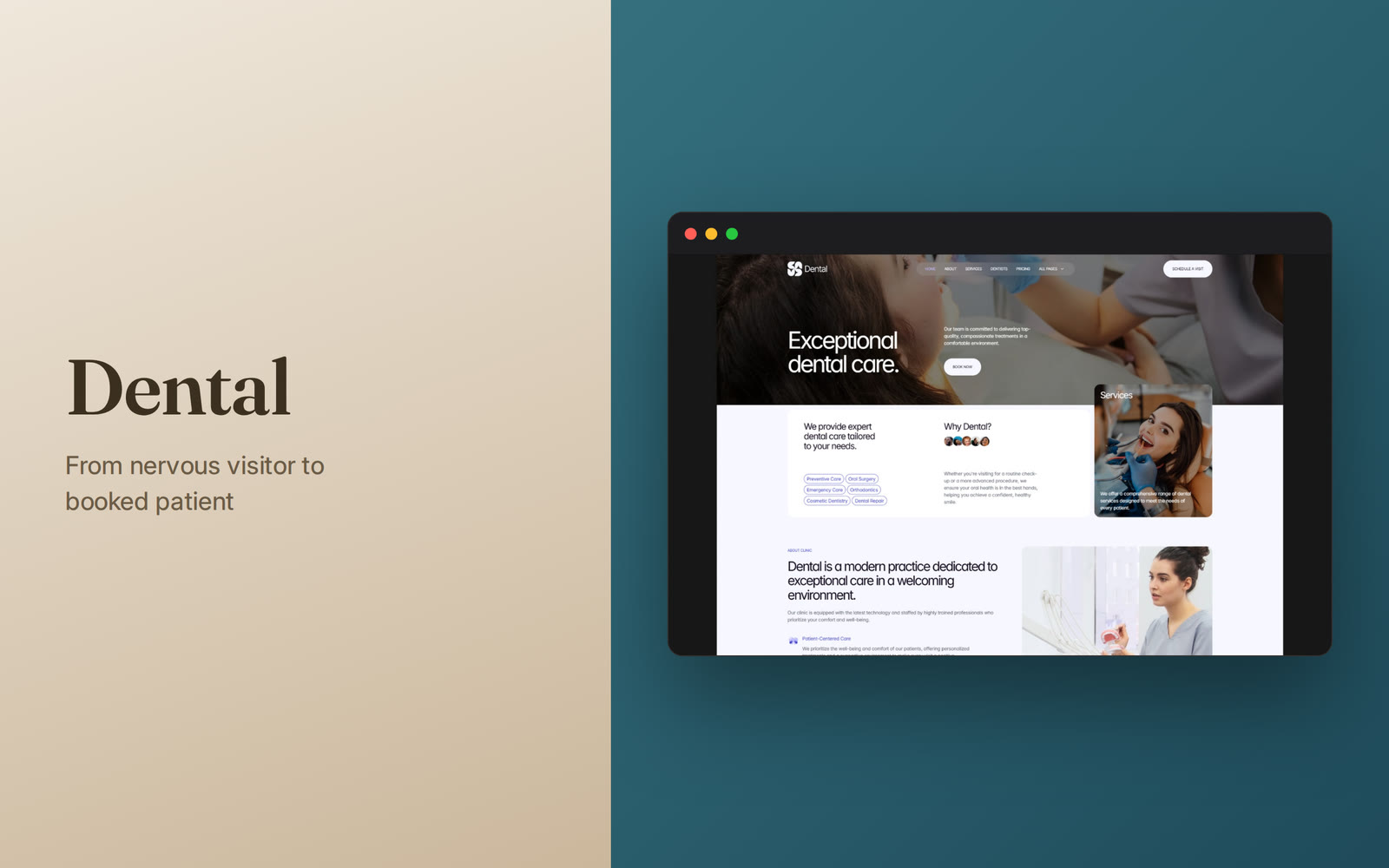 Nobody books a dentist enthusiastically. They book the one that makes it easiest to stop thinking about it.The booking flow in Dental is the whole point — services and prices stated plainly, the team with faces attached, and an appointment step that takes a few taps instead of a phone call someone will put off until next week.Live preview → https://dental-template.framer.website/Make Dental yours →#framer #framertemplate #framerexpert #webdesign #nocode #dental #dentist #healthcare #booking