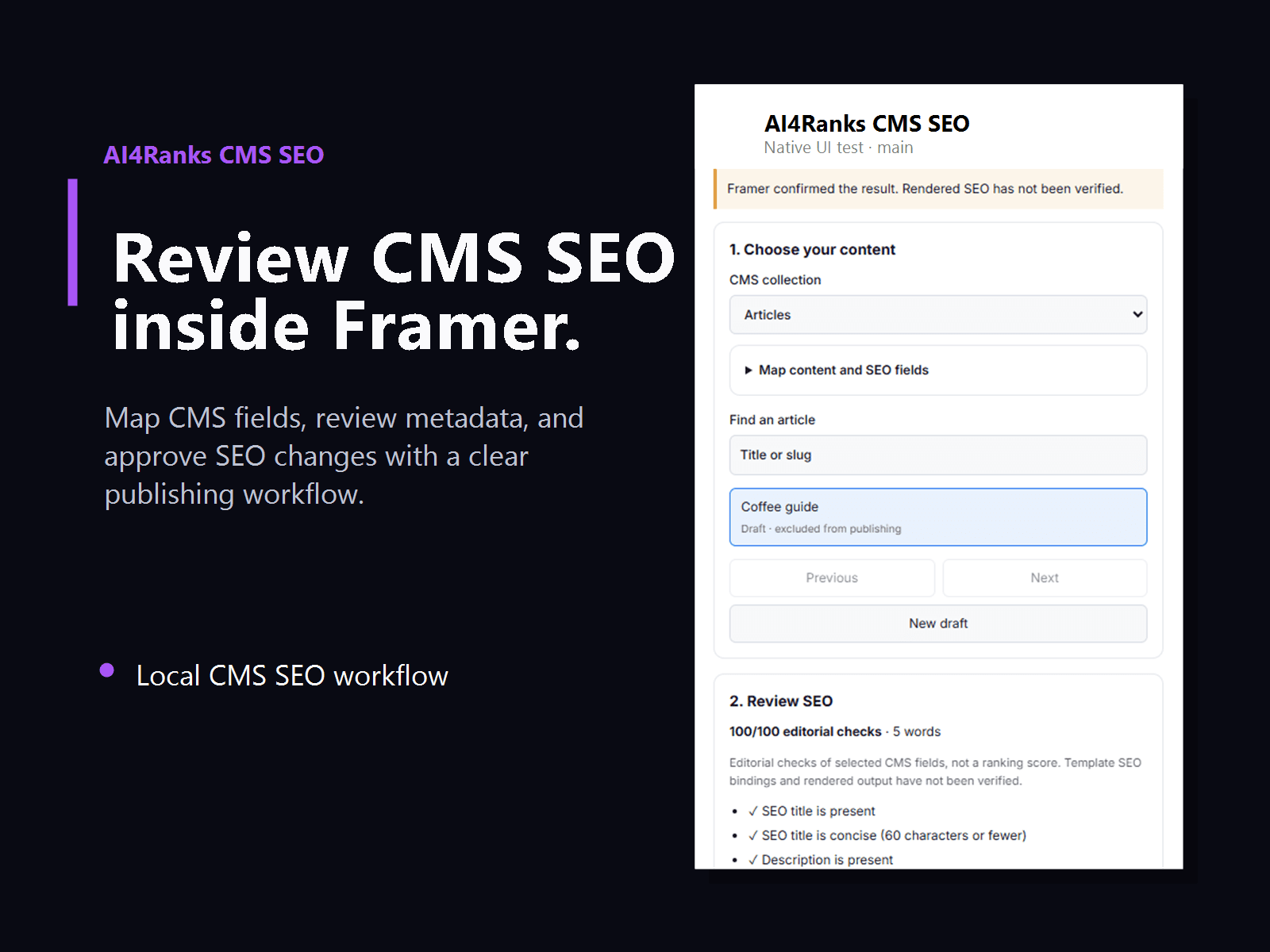 AI4Ranks CMS SEO