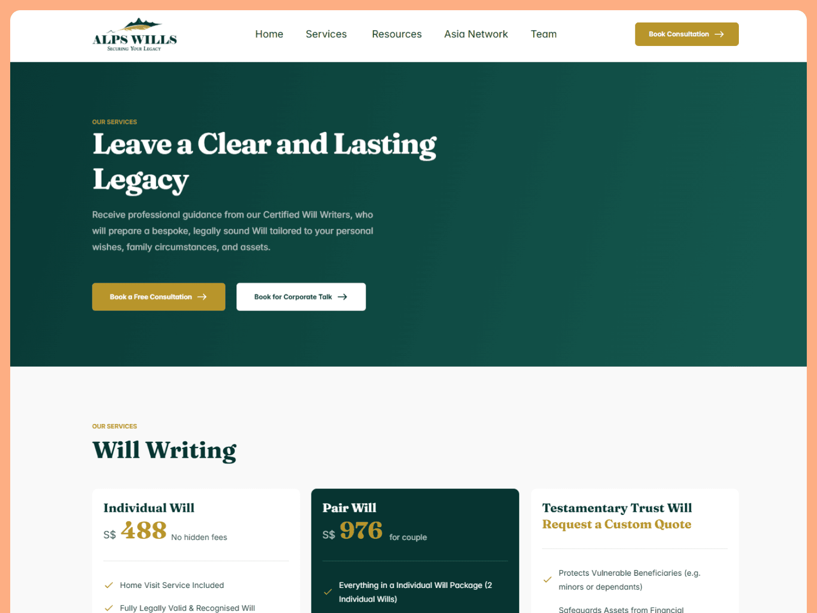 Alps Wills Website