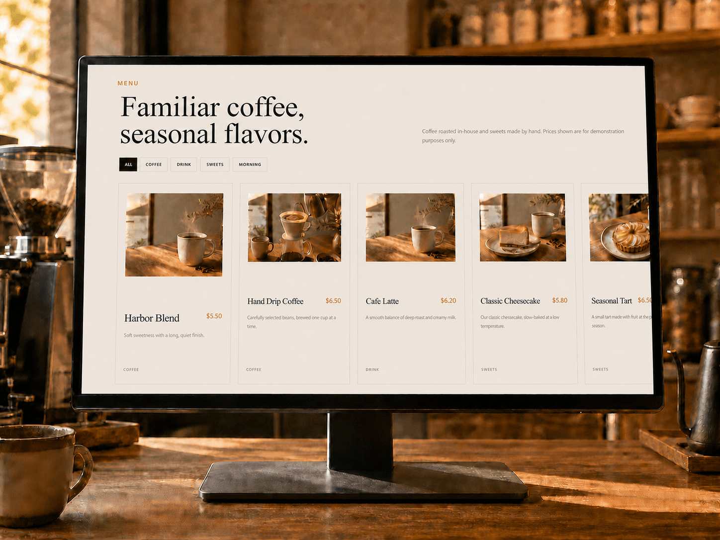Cafe Restaurant Menu