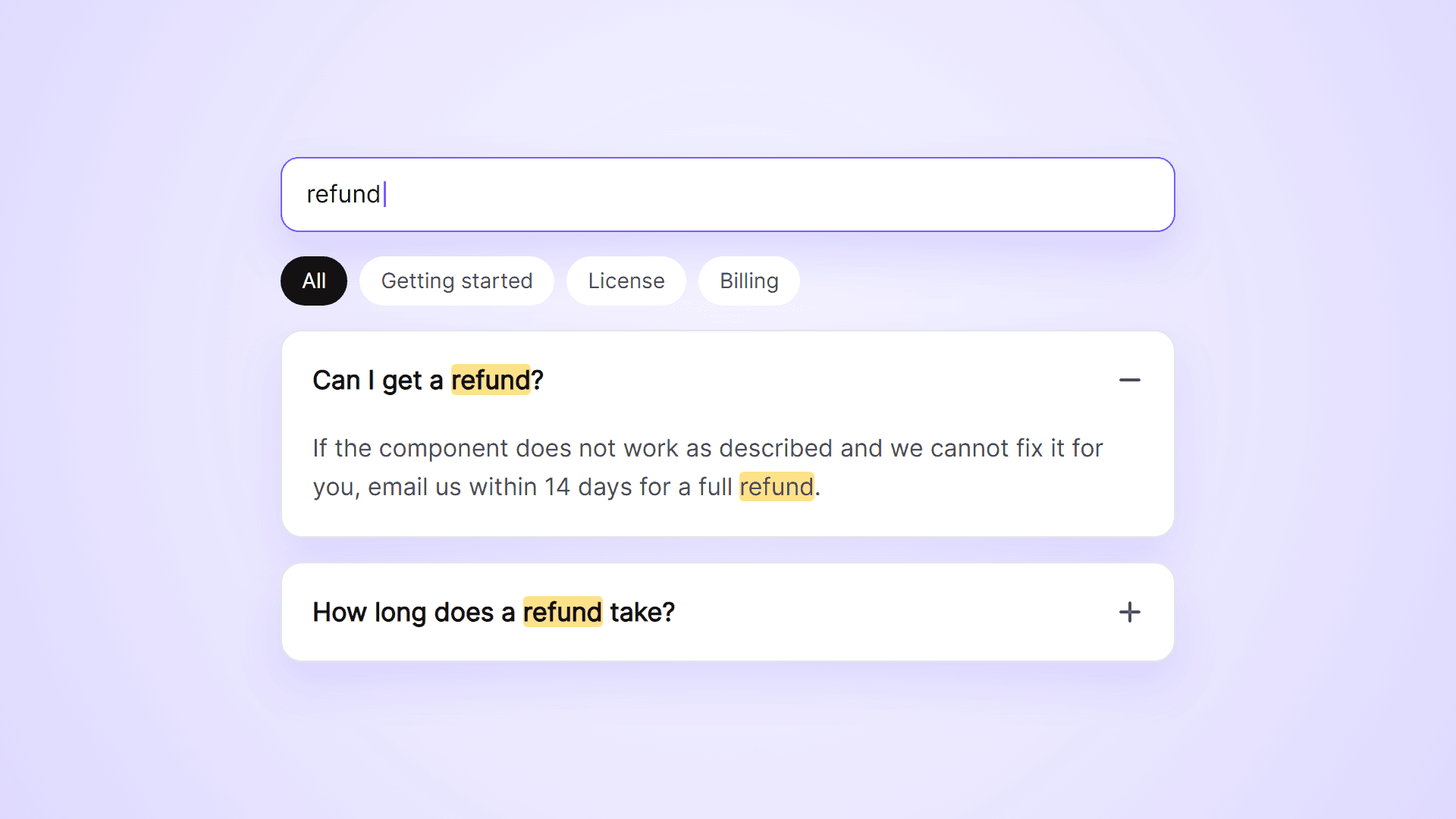 Searchable FAQ