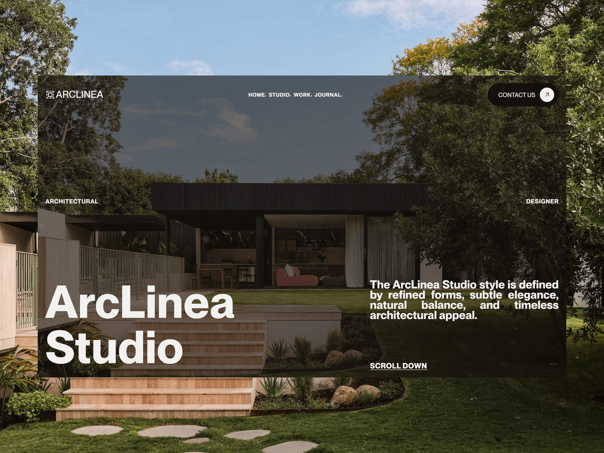 ArcLinea Studio: A photography-led Framer template for architecture and interior studios that want a quiet, editorial portfolio.