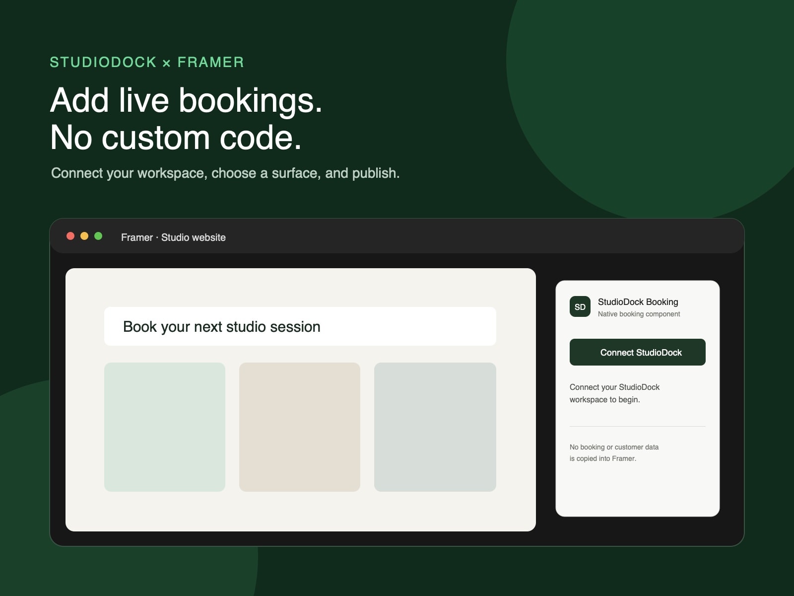 StudioDock Booking