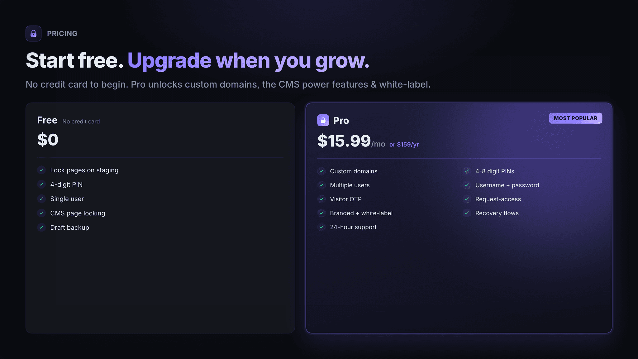PageLock — Password Protect Pages & CMS