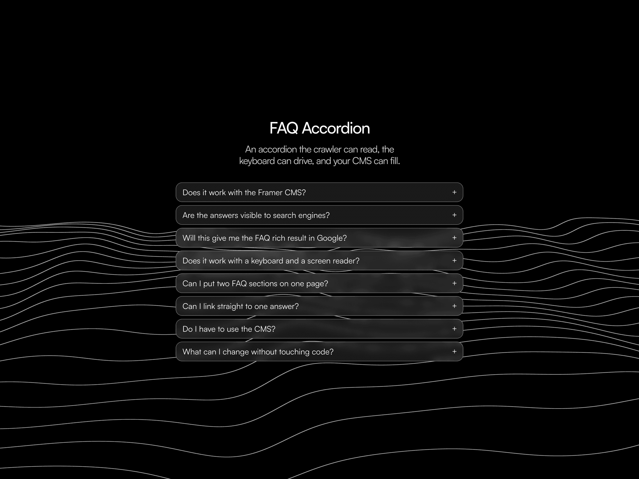 CMS FAQ Accordion