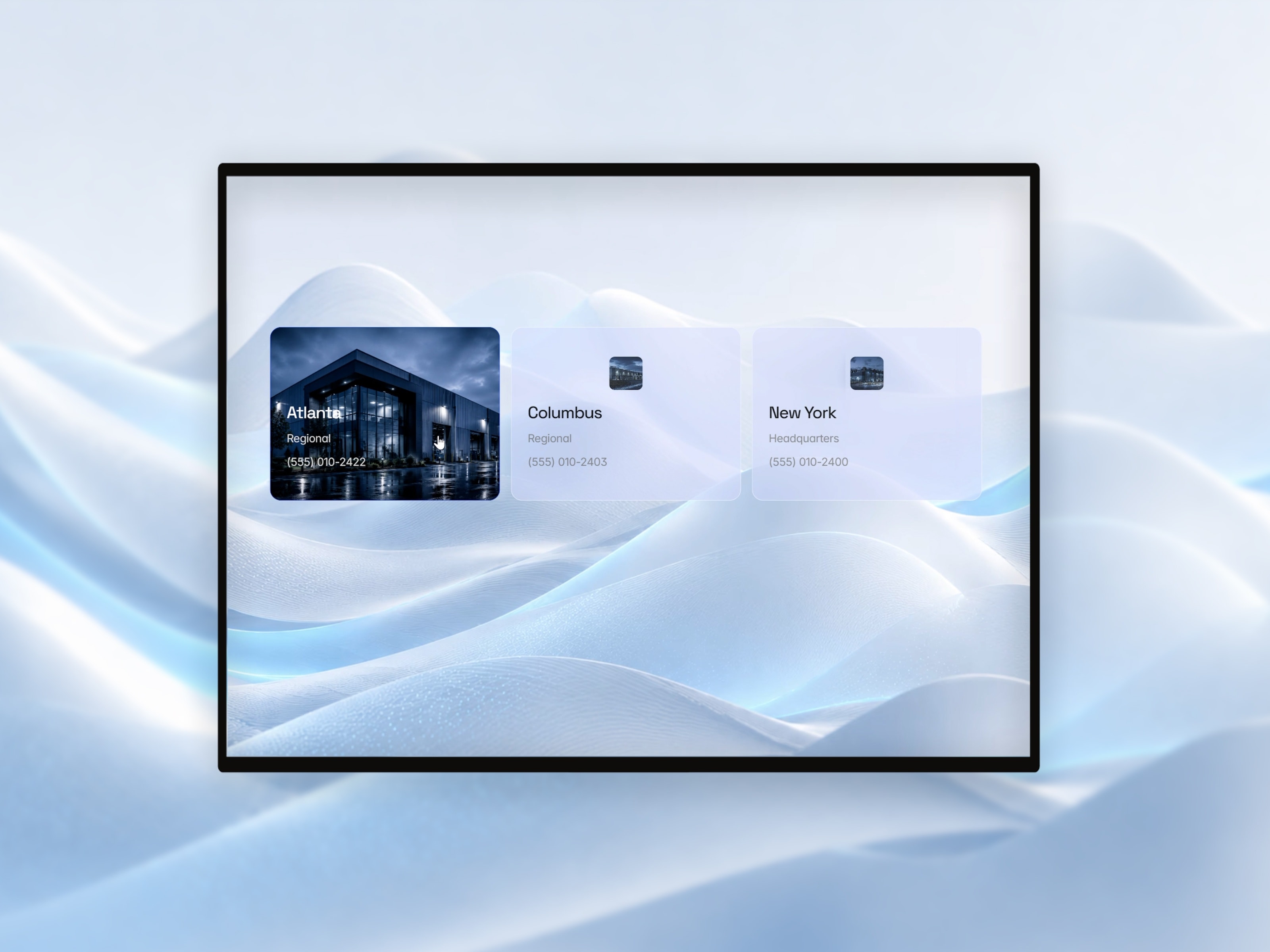 Hover Location Card