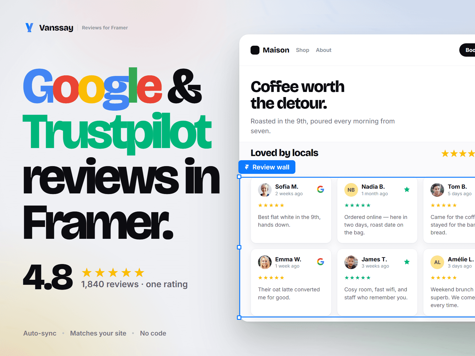 Google & Trustpilot Reviews - Vanssay