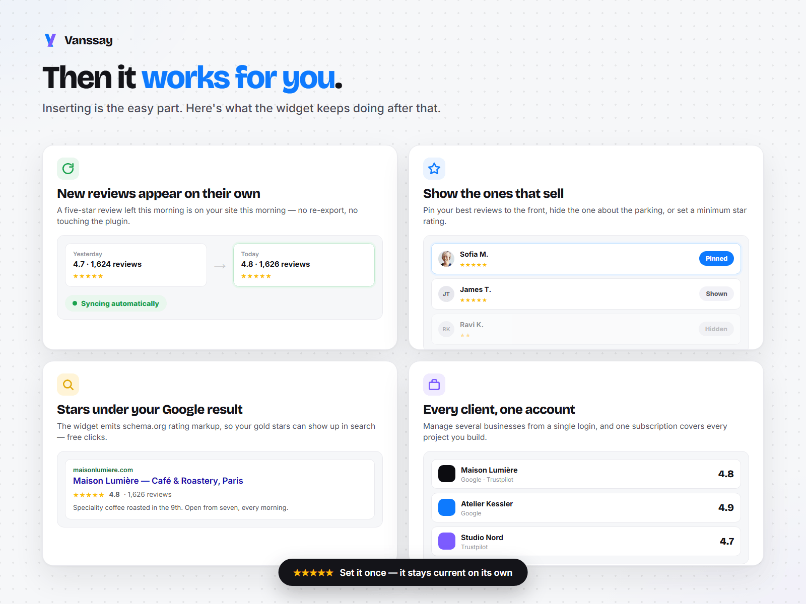 Google & Trustpilot Reviews - Vanssay