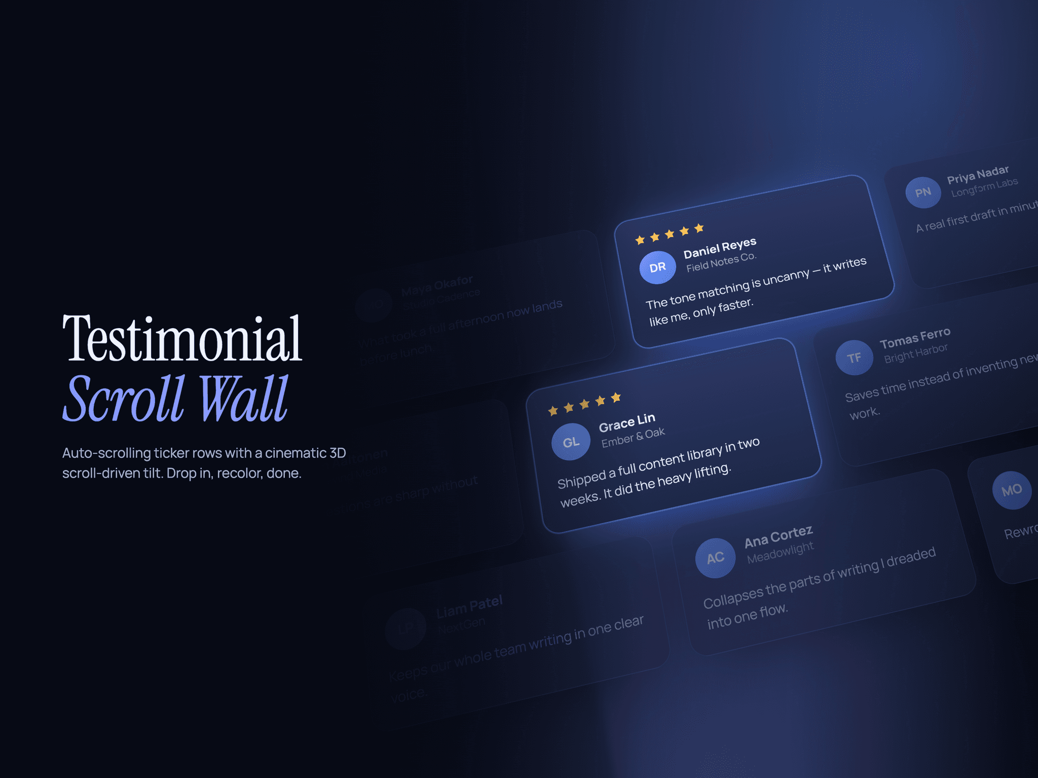 Scroll Review Wall