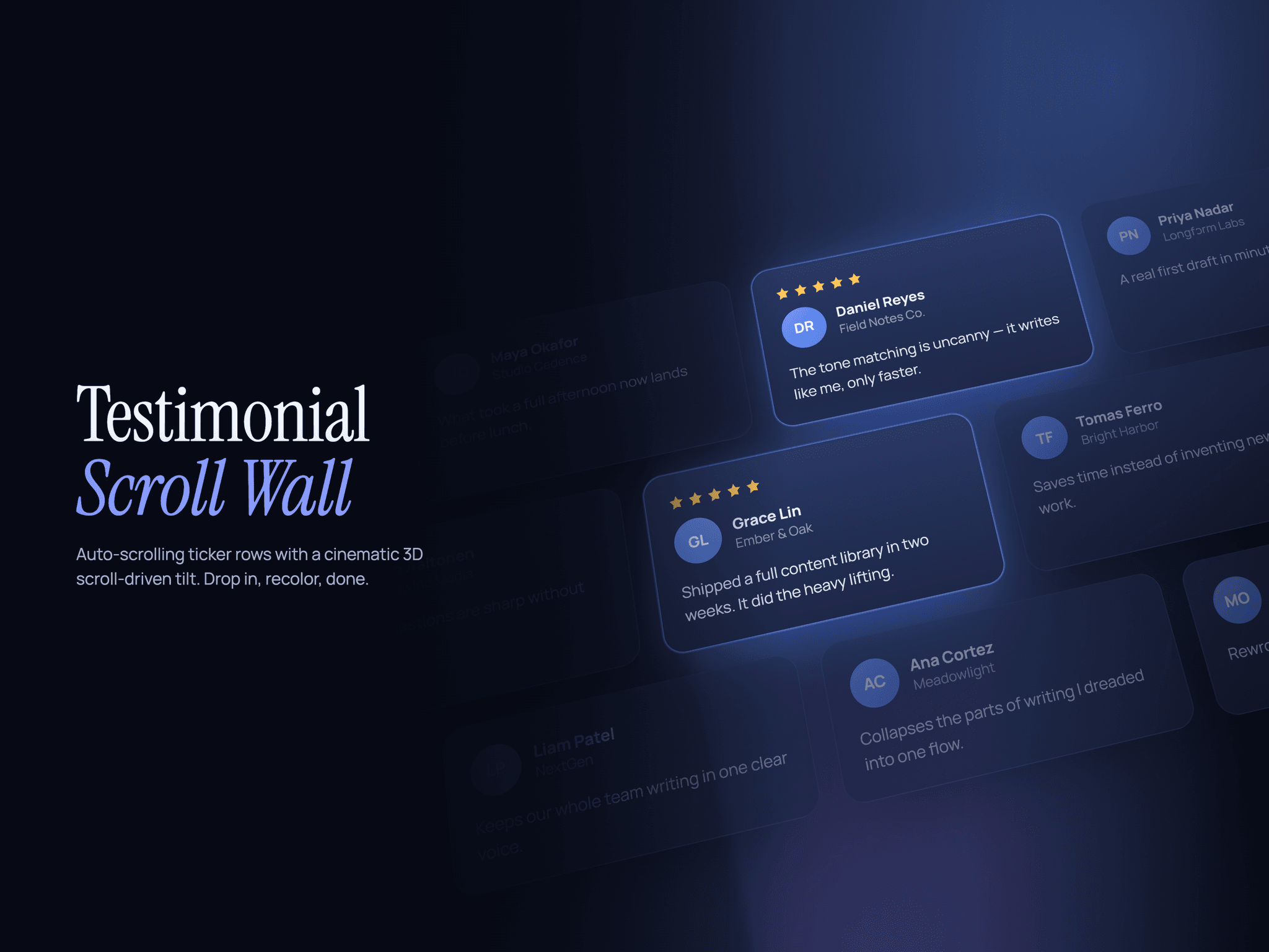 Scroll Review Wall