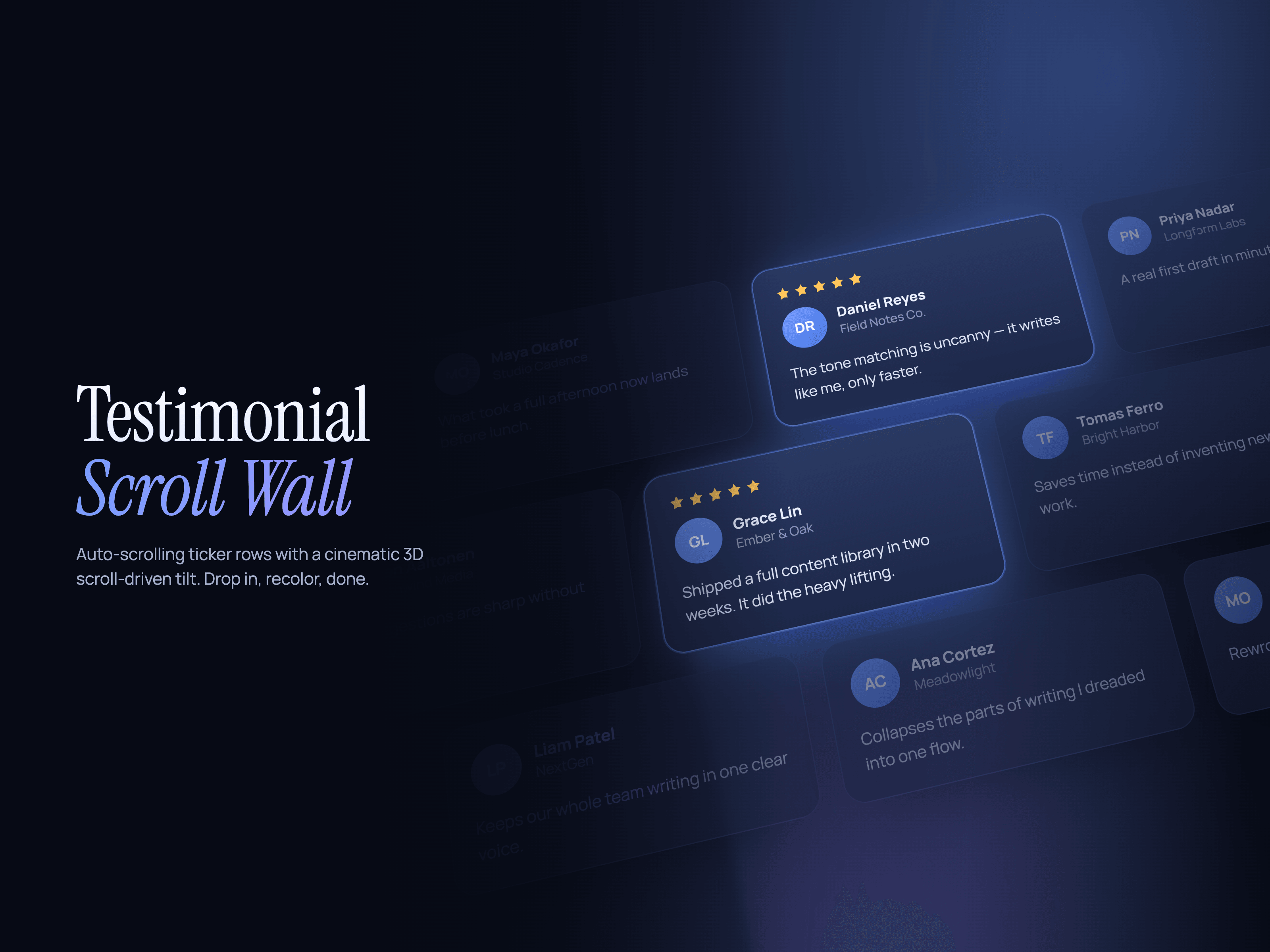 Scroll Review Wall