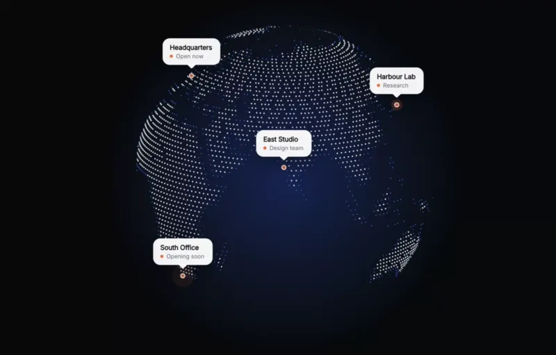 3D Dot Globe Map