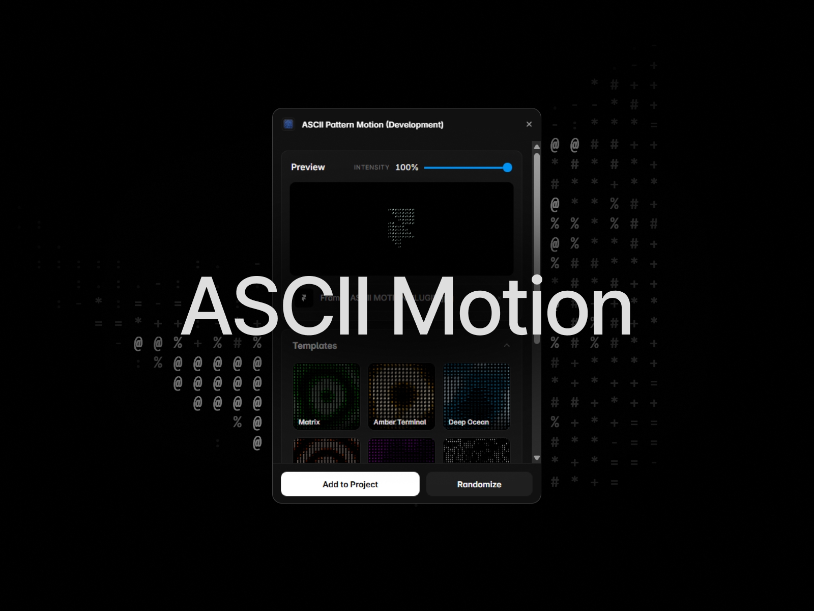 ASCII Pattern Motion