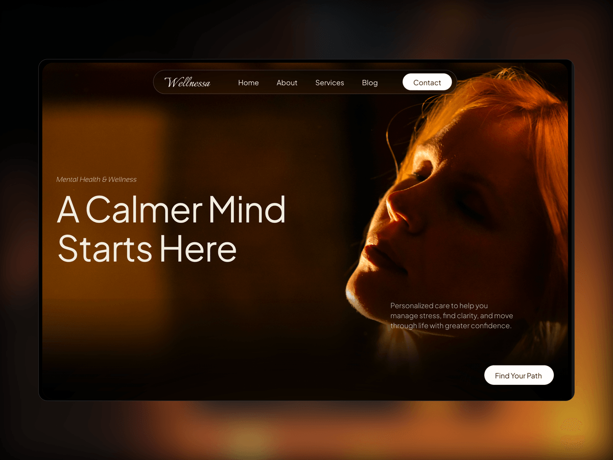 Wellnessa: A Framer template for therapy and wellness practices, built around a warm, photo-led hero.