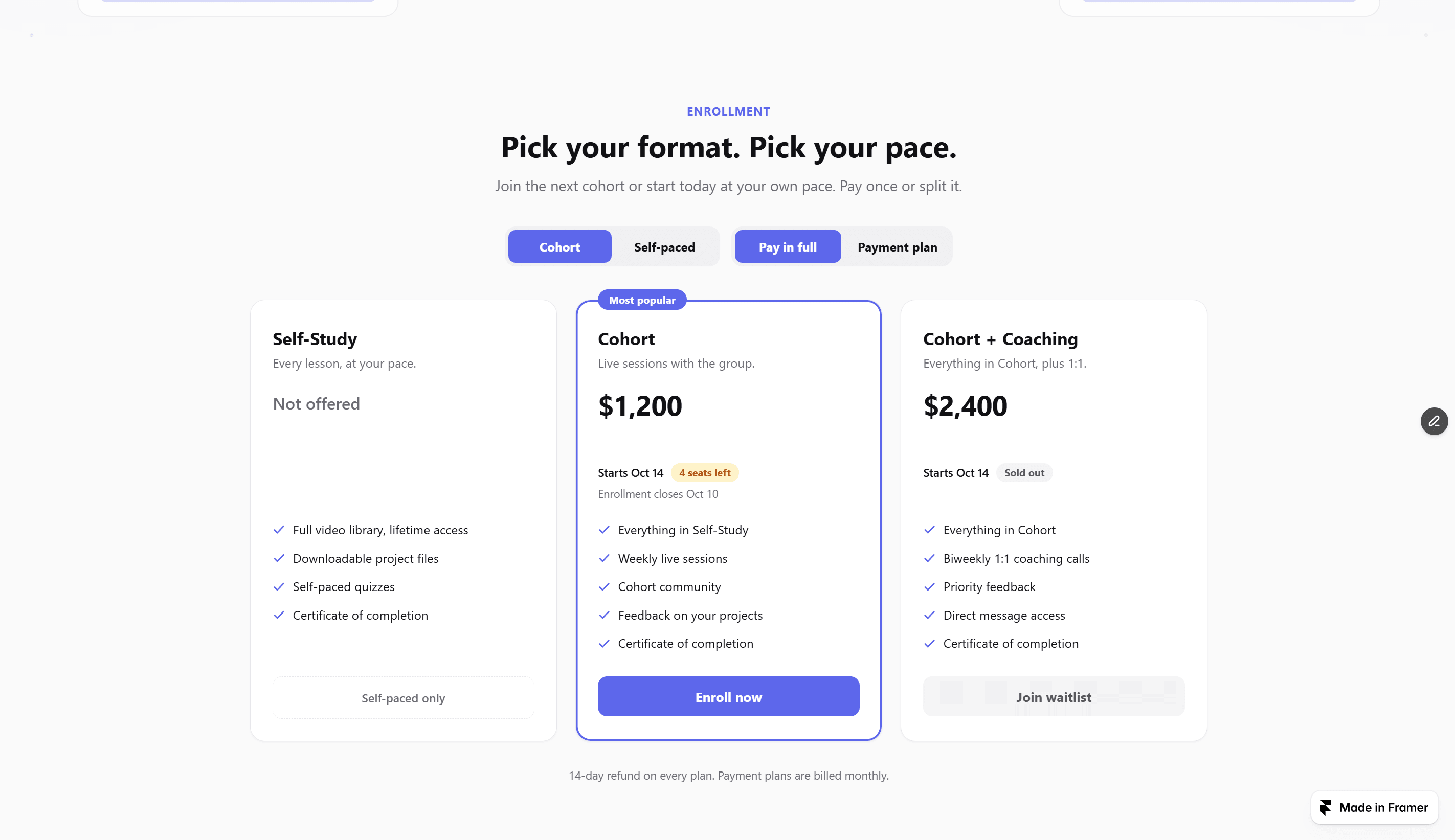 Enrollment Pricing