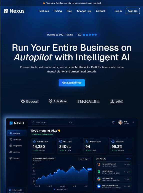 What do you think of the hero section for Nexus AI? https://framer.link/uYdjc0iBuilt this SaaS template in Framer. Aiming for a clean, premium AI product feel while keeping the CTA and product preview front and center. Would you change anything?