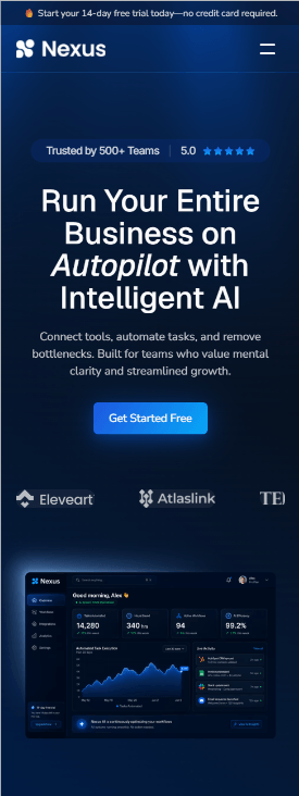 What do you think of the hero section for Nexus AI? https://framer.link/uYdjc0iBuilt this SaaS template in Framer. Aiming for a clean, premium AI product feel while keeping the CTA and product preview front and center. Would you change anything?