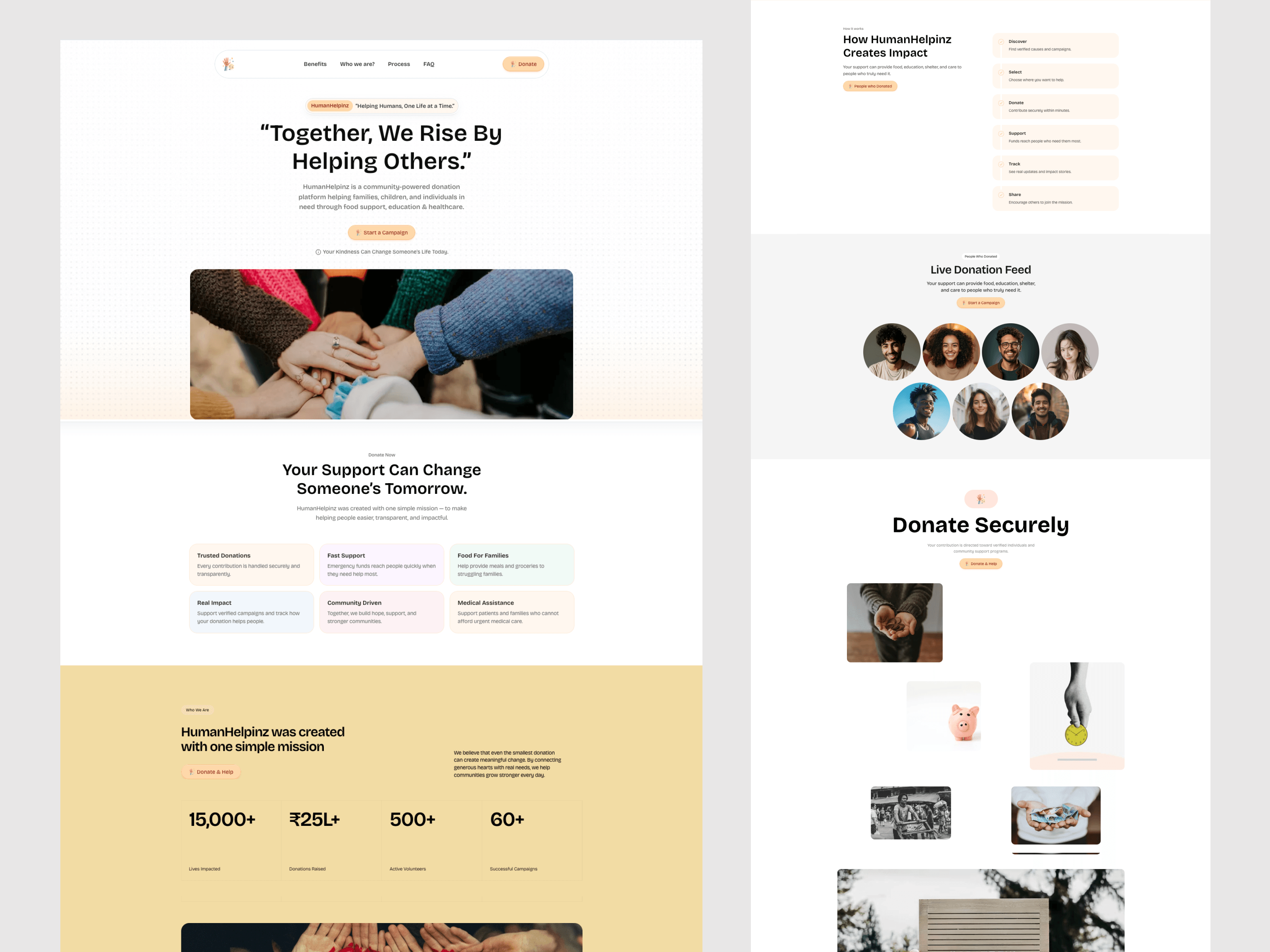 HumanHelpinz — Donation Landing PageHumanHelpinz is a community-focused donation landing page designed to make giving feel simple, transparent, and impactful.At Airzon Agency, we crafted the UI/UX and brought the responsive experience to life in Framer, with a focus on clear messaging, trust, accessibility, and meaningful calls to action.Designed in Figma. Built in Framer. ⚡Live Site: humanhelpinz.framer.websiteServices: UI/UX Design · Landing Page Design · Responsive Web Design · Framer Development