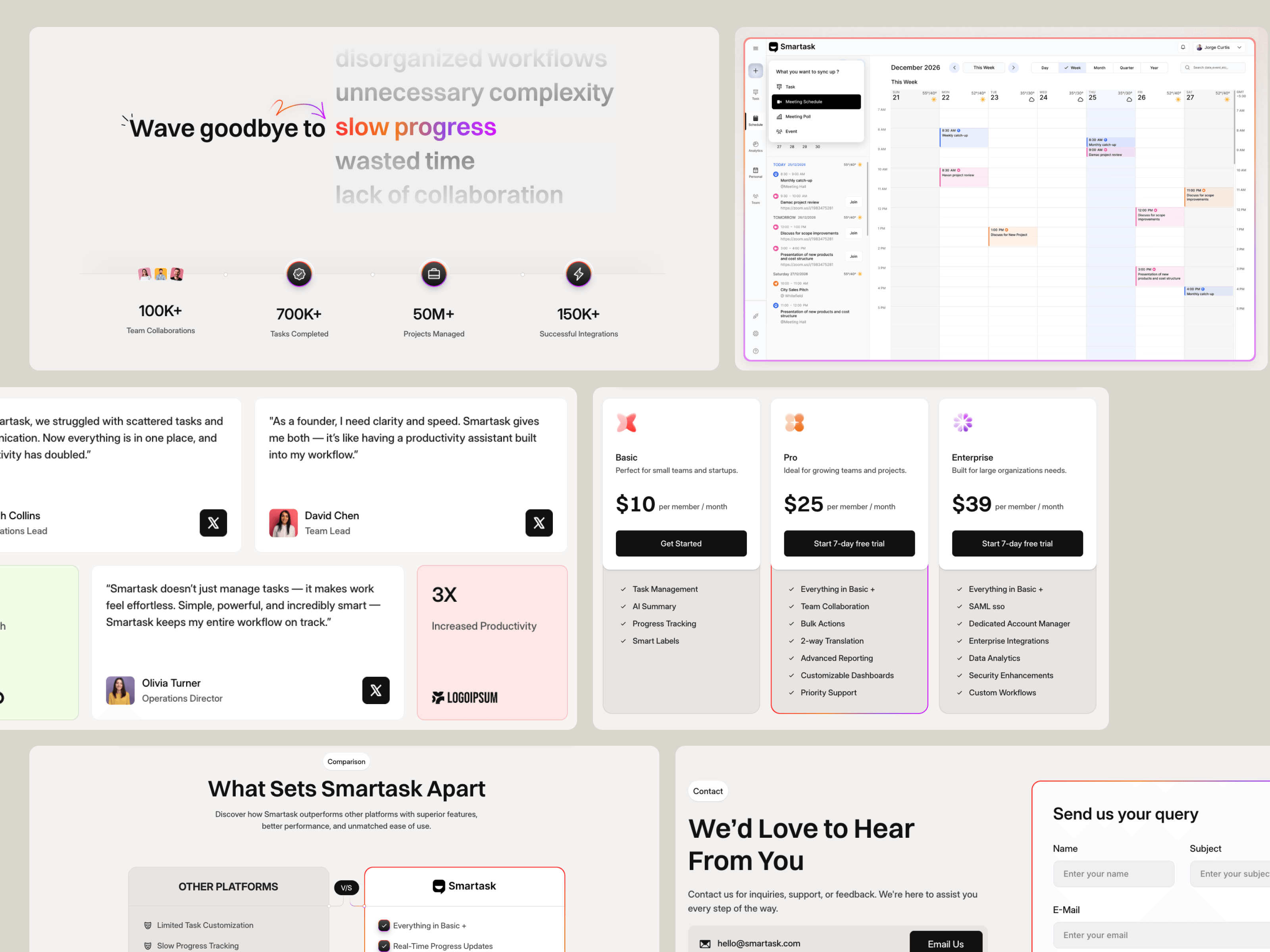 Smartask — Task Management PlatformSmartask is a modern task management platform designed to help teams organize projects, manage workflows, and stay productive through an intuitive digital experience.At Airzon Agency, we handled the project end-to-end — from UX strategy and UI/UX design in Figma to a scalable design system and responsive multi-page Framer development.The result is a clean, efficient experience for task tracking, collaboration, and project management across desktop, tablet, and mobile.Designed in Figma. Built in Framer. ⚡Live Site: smartask.framer.websiteCase Study: View Smartask Case Study on BehanceServices: UI/UX Design · Figma · Website Redesign · Multi-Page Web Design · Responsive Design · Framer Development