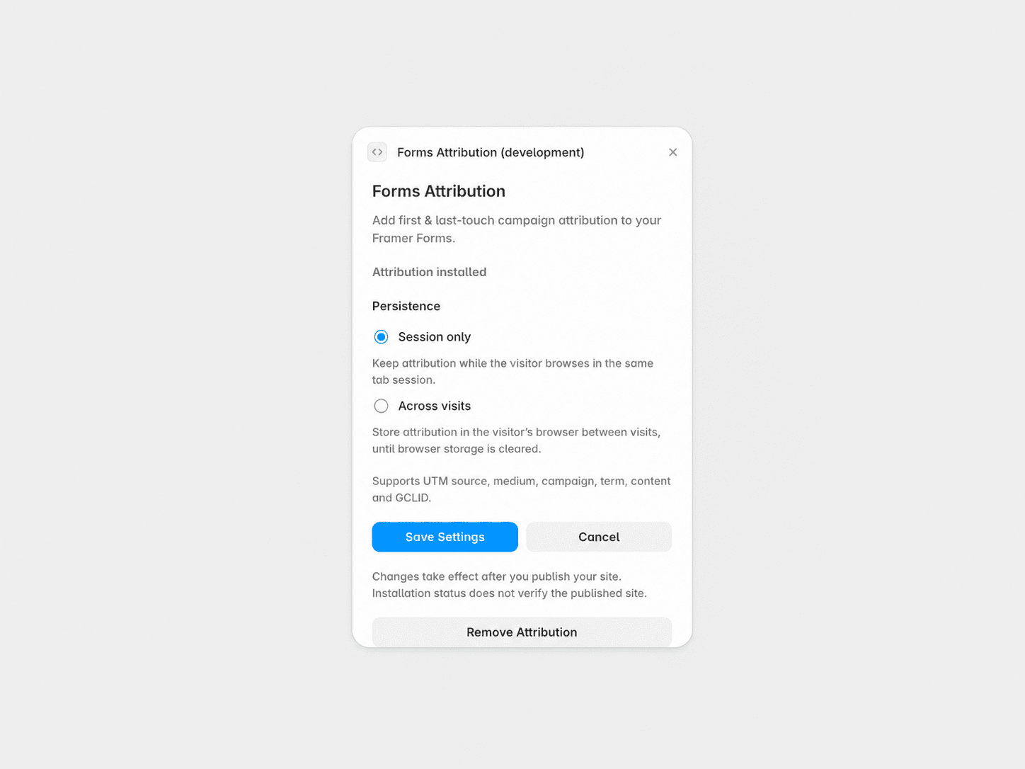 Forms Attribution