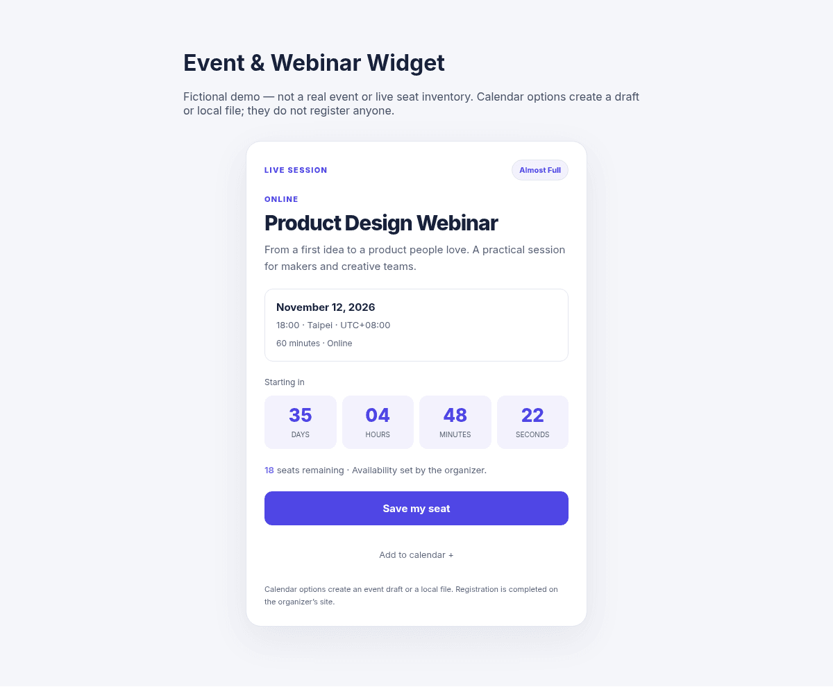 Event Webinar Widget
