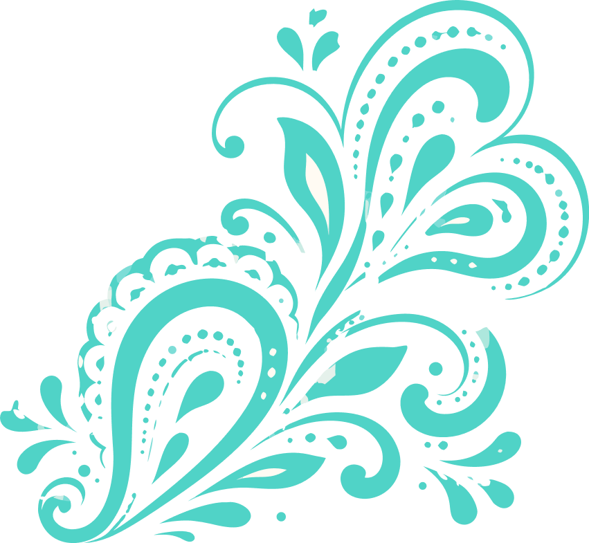 Cyan Folk Ornament