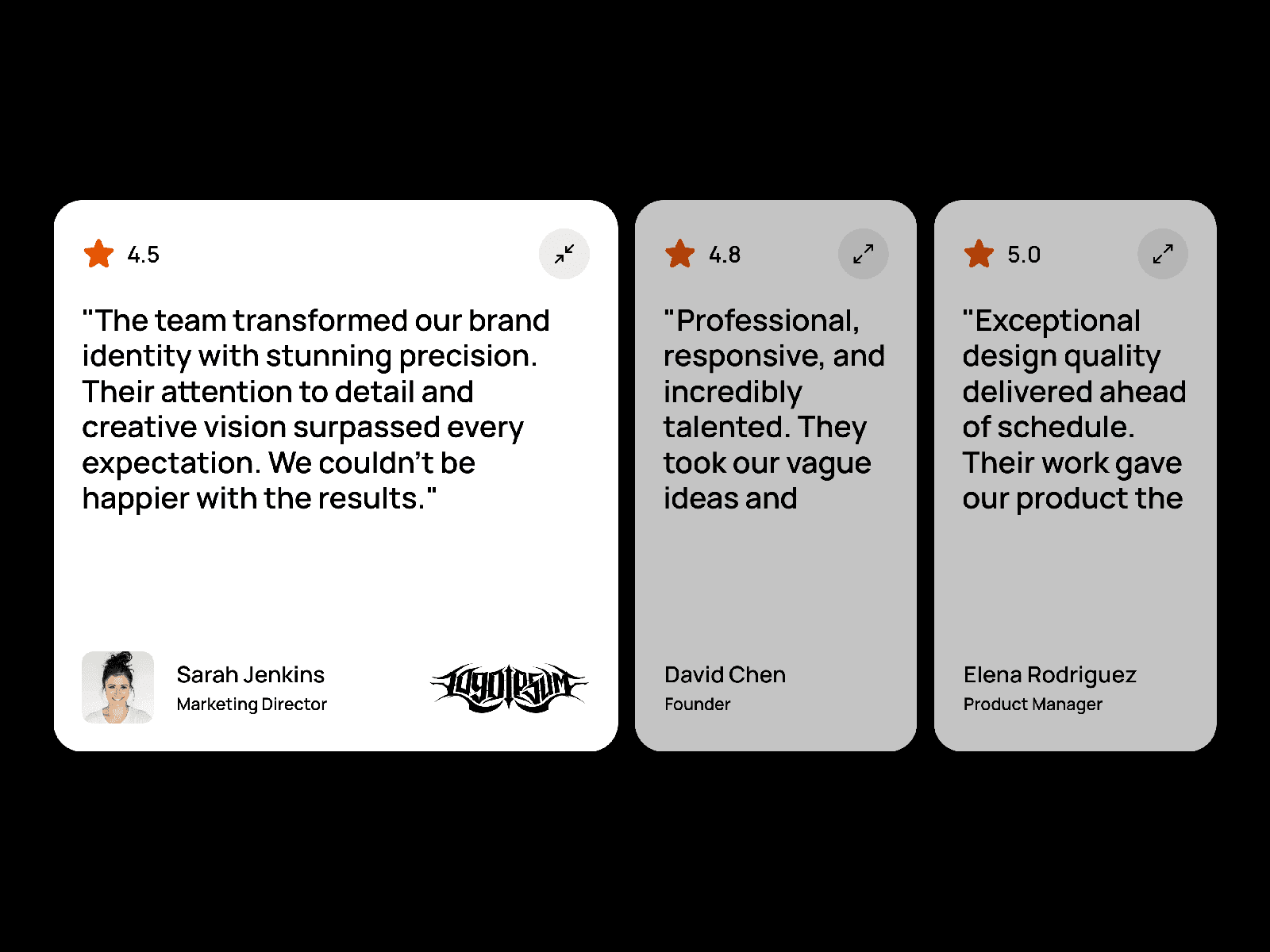 Testimonial OnHover