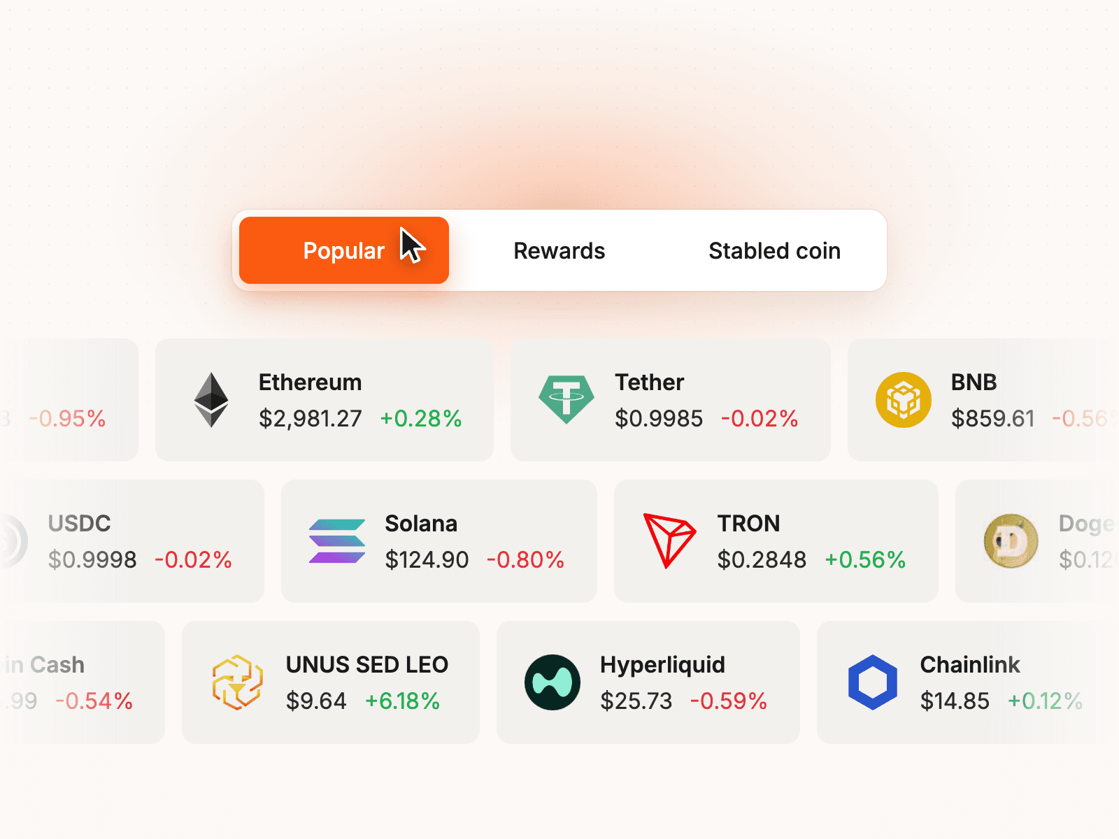 Tabbed Crypto Grid