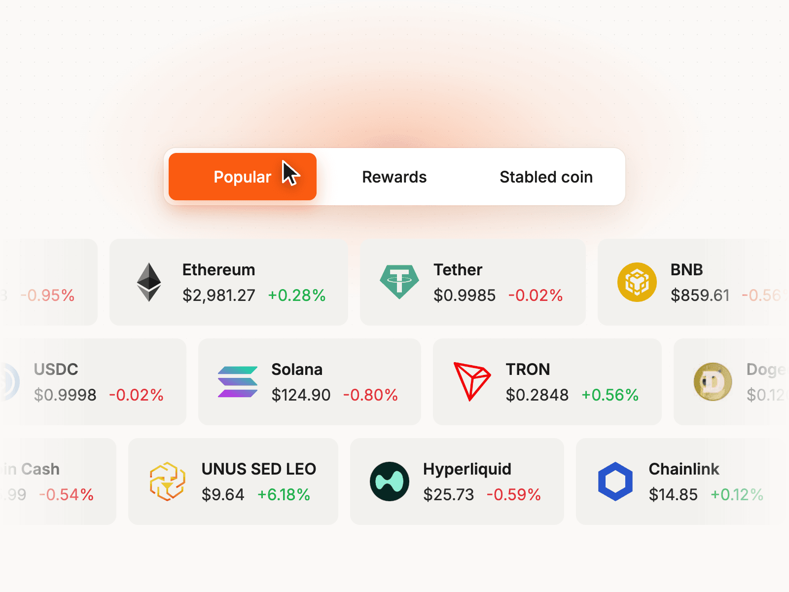 Tabbed Crypto Grid