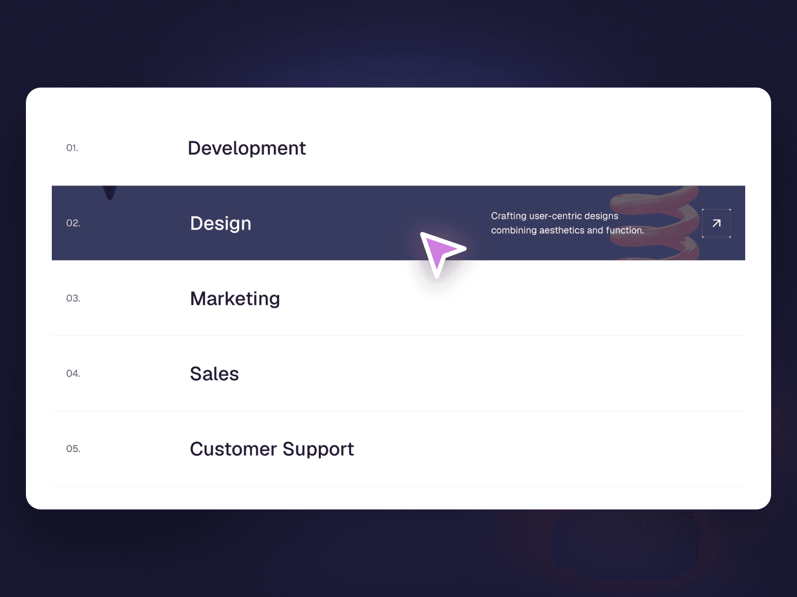 Expanding Hover List