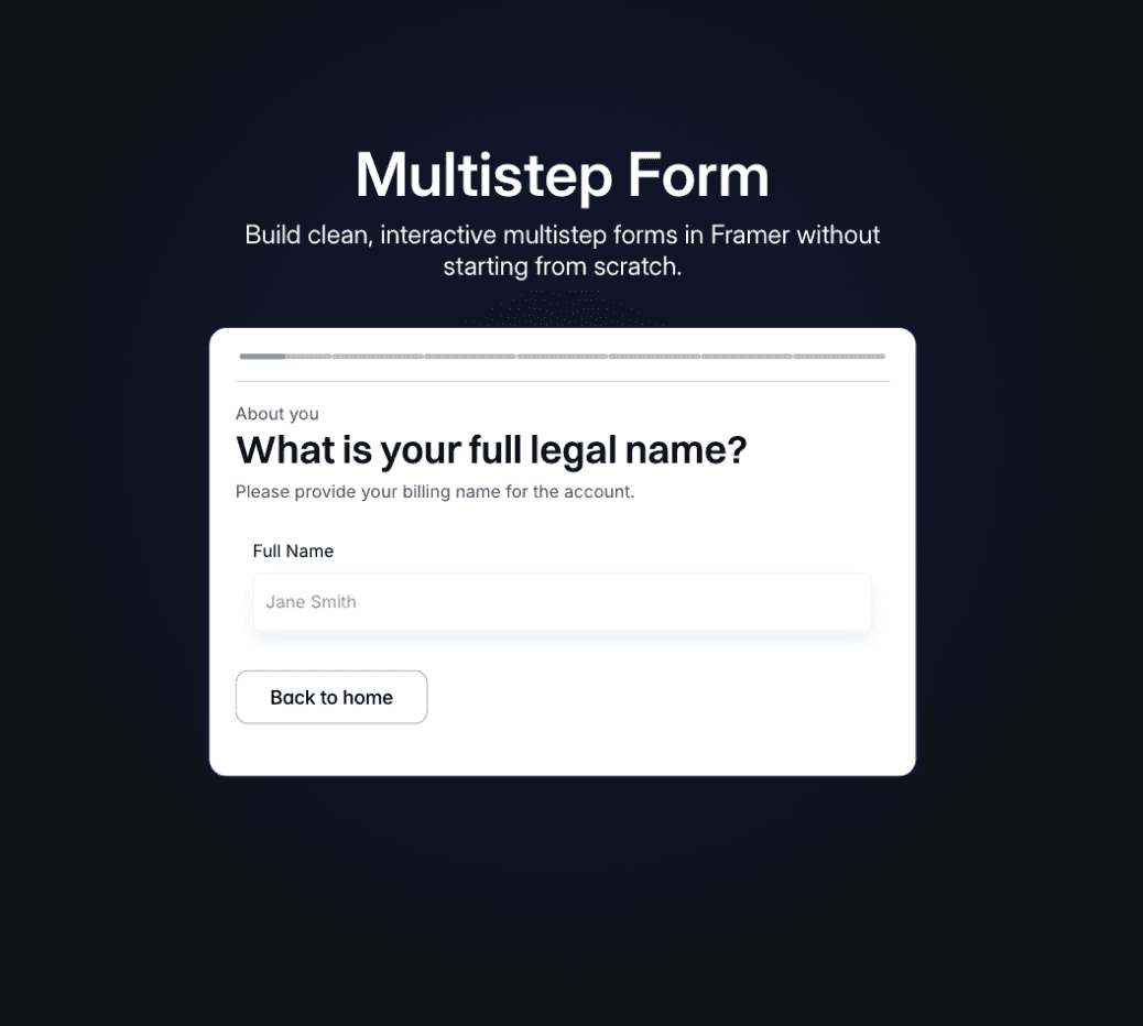Multistep Form UI