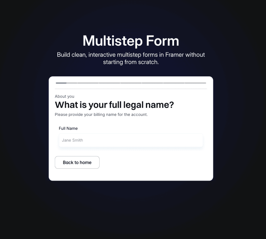 Multistep Form UI