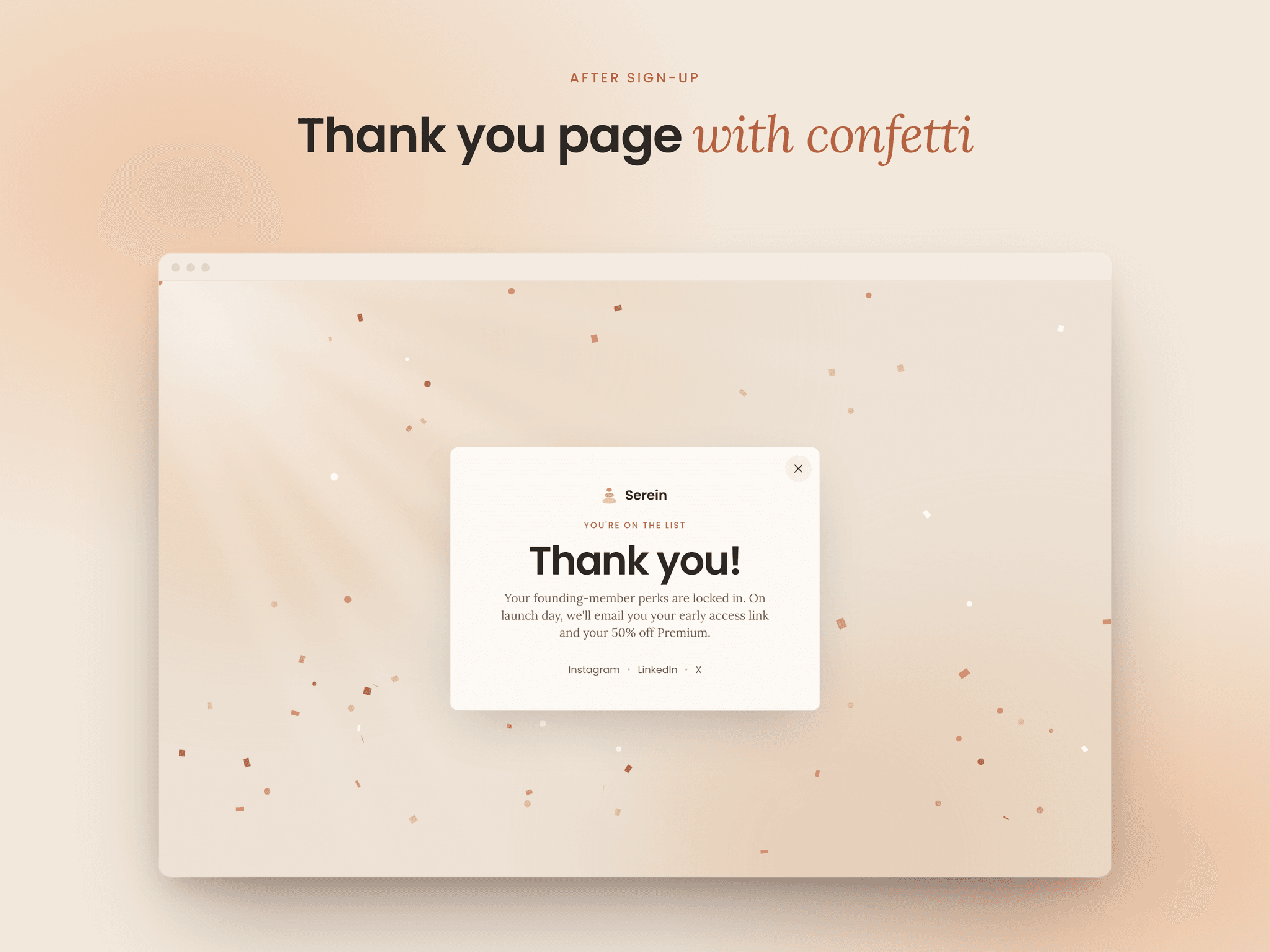 Serein waitlist page