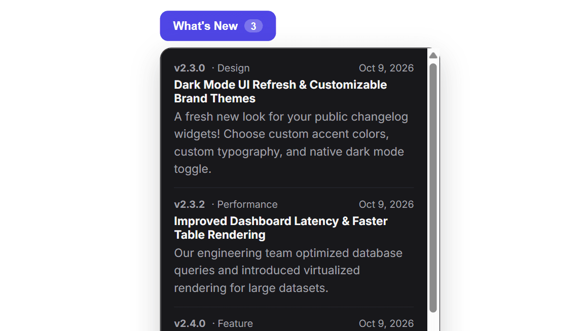 What's New Changelog