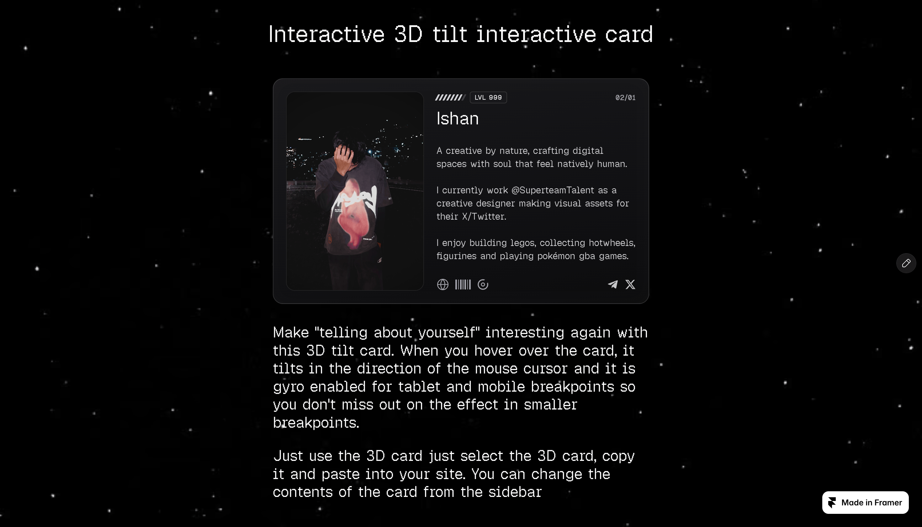 3D Interactive Card