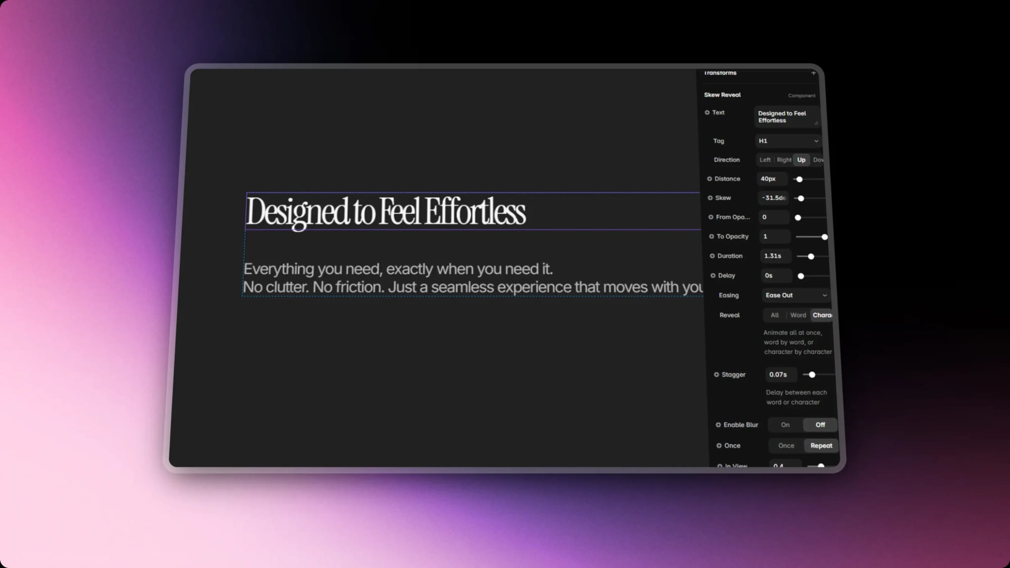 Skew Text Animation