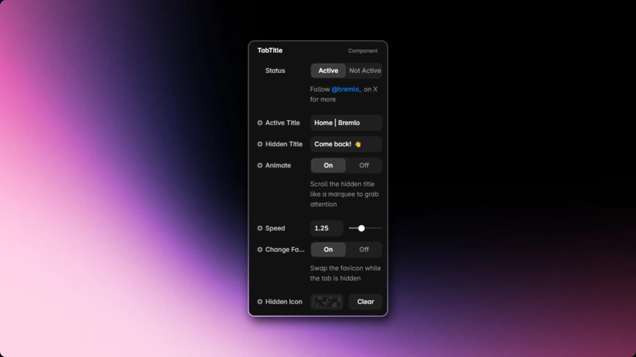Animated Tab Title